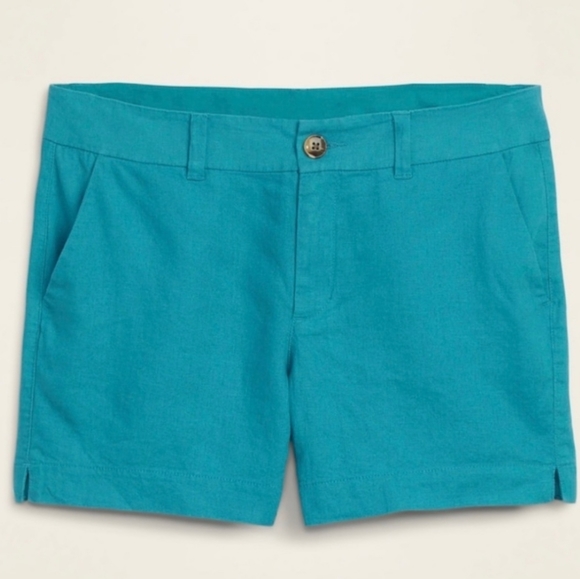 Old Navy Pants - 🔻 FEO Old Navy Turquoise Teal Blue Green Linen Shorts NWT Size 18 Plus Size